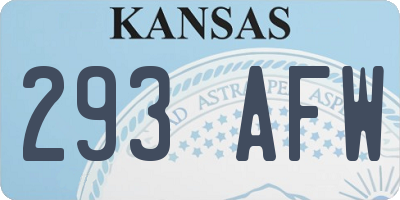 KS license plate 293AFW