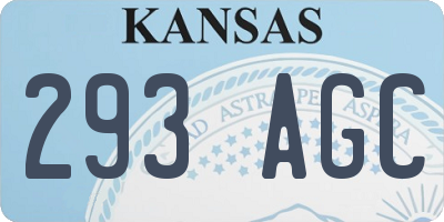 KS license plate 293AGC