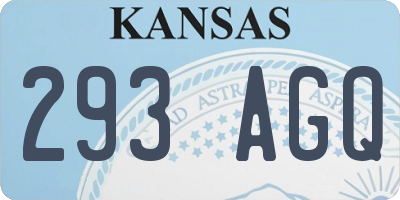 KS license plate 293AGQ