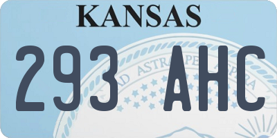 KS license plate 293AHC