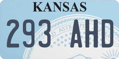 KS license plate 293AHD