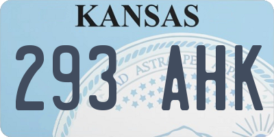 KS license plate 293AHK