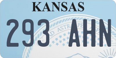 KS license plate 293AHN