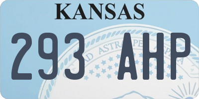 KS license plate 293AHP