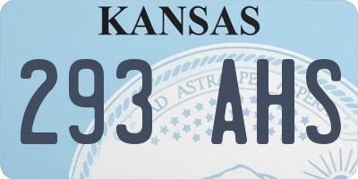 KS license plate 293AHS