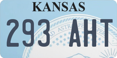KS license plate 293AHT