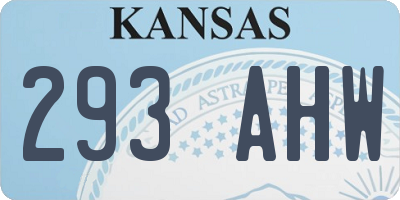 KS license plate 293AHW