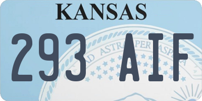 KS license plate 293AIF