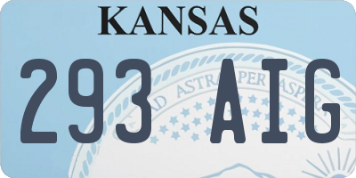 KS license plate 293AIG