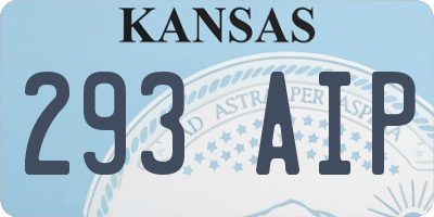 KS license plate 293AIP