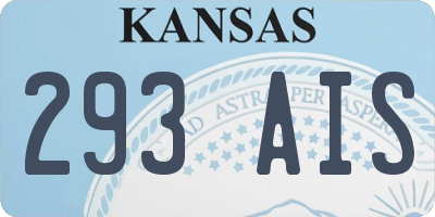 KS license plate 293AIS