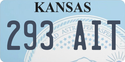 KS license plate 293AIT