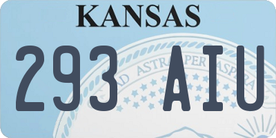 KS license plate 293AIU