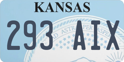 KS license plate 293AIX
