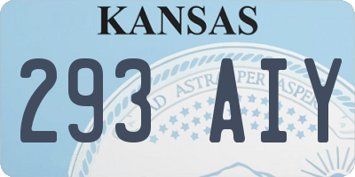 KS license plate 293AIY