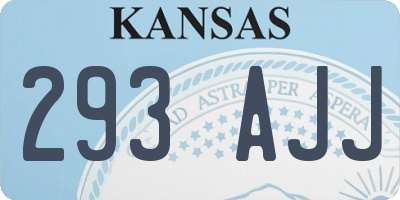 KS license plate 293AJJ