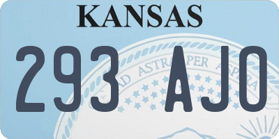 KS license plate 293AJO