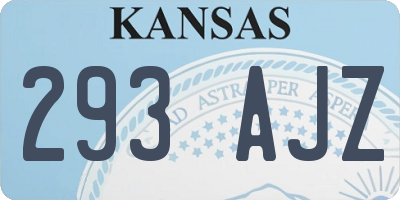 KS license plate 293AJZ