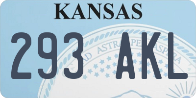 KS license plate 293AKL