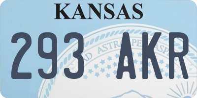 KS license plate 293AKR