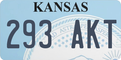 KS license plate 293AKT
