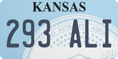 KS license plate 293ALI