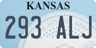 KS license plate 293ALJ