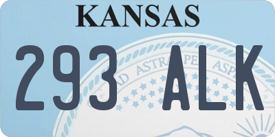 KS license plate 293ALK