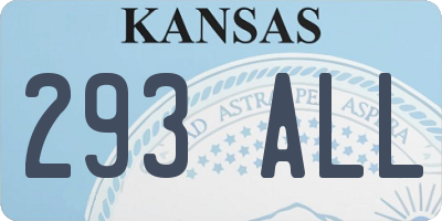 KS license plate 293ALL