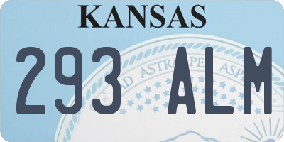 KS license plate 293ALM