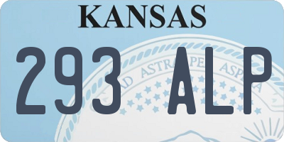 KS license plate 293ALP