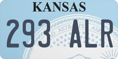 KS license plate 293ALR