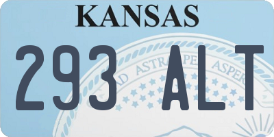 KS license plate 293ALT