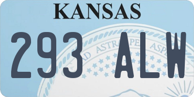 KS license plate 293ALW