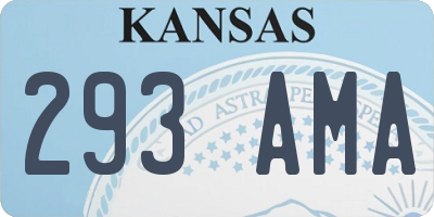 KS license plate 293AMA