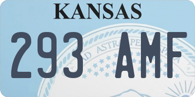 KS license plate 293AMF