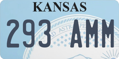 KS license plate 293AMM
