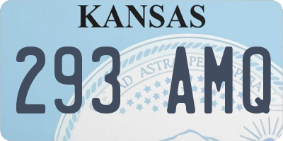 KS license plate 293AMQ