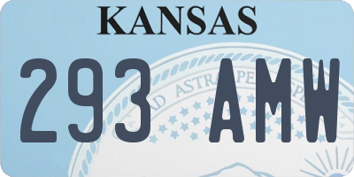 KS license plate 293AMW
