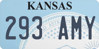 KS license plate 293AMY