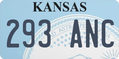 KS license plate 293ANC