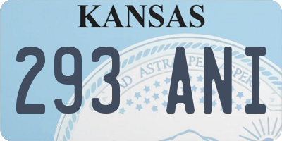KS license plate 293ANI