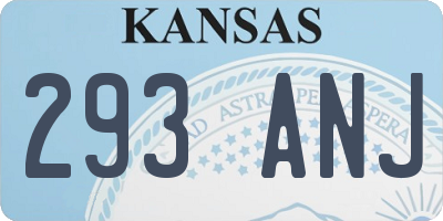 KS license plate 293ANJ