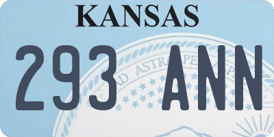 KS license plate 293ANN