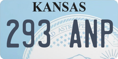 KS license plate 293ANP