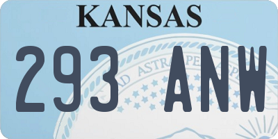KS license plate 293ANW