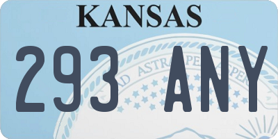 KS license plate 293ANY