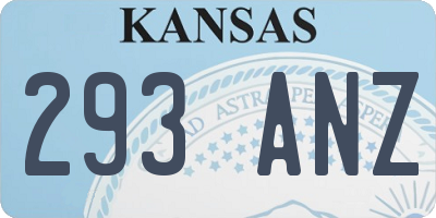 KS license plate 293ANZ