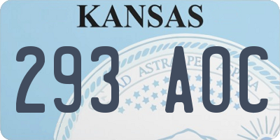 KS license plate 293AOC