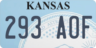 KS license plate 293AOF
